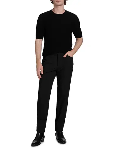 Emporio Armani Men's Chain Stitch Wool T-Shirt - Black - Size XXL | Thumbnail 2 Emporio Armani Men's Chain Stitch Wool T-Shirt - Black - Size XXL | Thumbnail 2