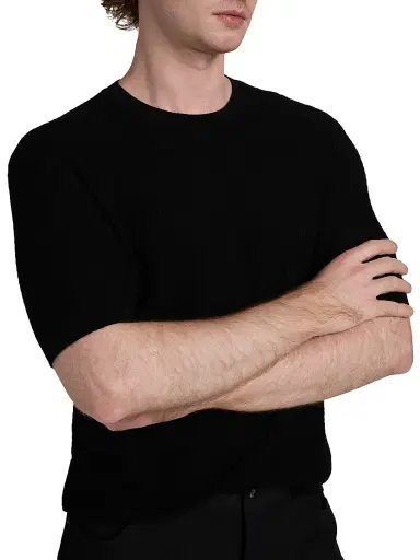 Emporio Armani Men's Chain Stitch Wool T-Shirt - Black - Size XXL | Thumbnail 6 Emporio Armani Men's Chain Stitch Wool T-Shirt - Black - Size XXL | Thumbnail 6