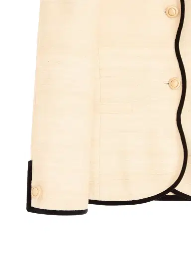 Valentino Garavani Women's Jacket in Silk Linen Canvas - Latte | Thumbnail 7 Valentino Garavani Women's Jacket in Silk Linen Canvas - Latte | Thumbnail 7