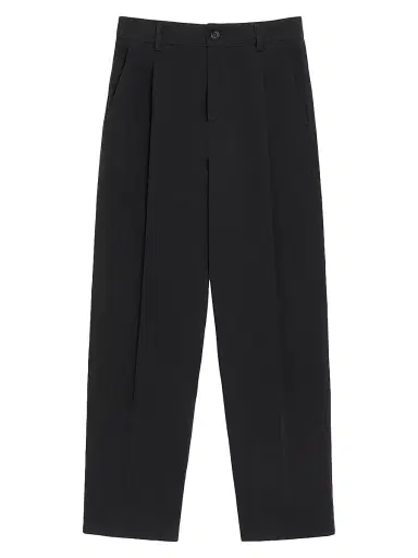 Valentino Garavani Men's Trousers in Cotton Gabardine with VLogo Embroidery - Black | Thumbnail 1 Valentino Garavani Men's Trousers in Cotton Gabardine with VLogo Embroidery - Black | Thumbnail 1