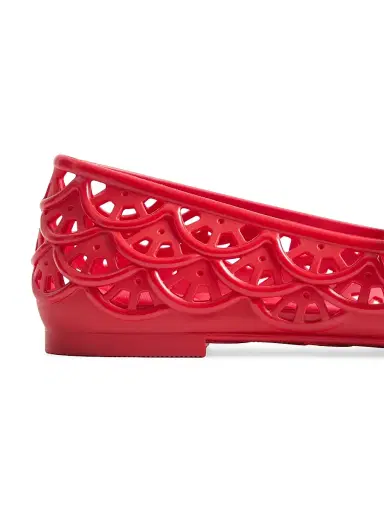 Valentino Garavani Women's Ondette Rubber 5MM Ballerinas with Scallop Pattern - Coral | Thumbnail 6 Valentino Garavani Women's Ondette Rubber 5MM Ballerinas with Scallop Pattern - Coral | Thumbnail 6
