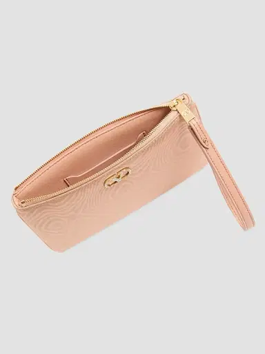 Valentino Garavani Women's VLogo Signature Clutch in Moiré Fabric with Jewel Logo - Pink Crystal | Thumbnail 6 Valentino Garavani Women's VLogo Signature Clutch in Moiré Fabric with Jewel Logo - Pink Crystal | Thumbnail 6