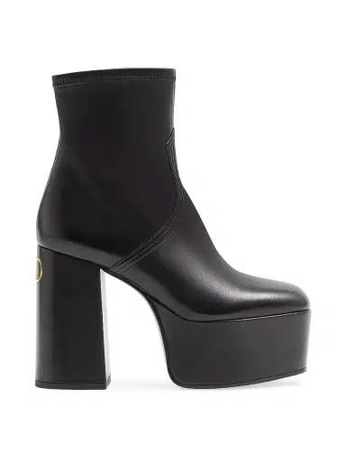 Valentino Garavani Women's Fawcette Platform Ankle 120MM Boots in Stretch Nappa - Black - Size 11.5 | Thumbnail 1 Valentino Garavani Women's Fawcette Platform Ankle 120MM Boots in Stretch Nappa - Black - Size 11.5 | Thumbnail 1