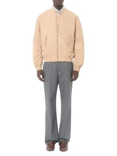 Valentino Garavani Men's Cotton Poplin Shirt with Striped VLogo Embroidery - Ivory Green - Size 16 | Thumbnail 2 Valentino Garavani Men's Cotton Poplin Shirt with Striped VLogo Embroidery - Ivory Green - Size 16 | Thumbnail 2