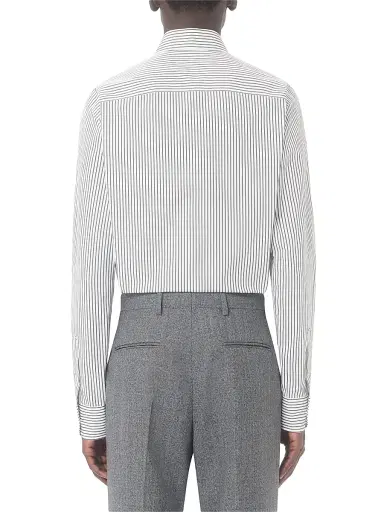 Valentino Garavani Men's Cotton Poplin Shirt with Striped VLogo Embroidery - Ivory Green - Size 16 | Thumbnail 5 Valentino Garavani Men's Cotton Poplin Shirt with Striped VLogo Embroidery - Ivory Green - Size 16 | Thumbnail 5