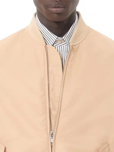 Valentino Garavani Men's Cotton Poplin Shirt with Striped VLogo Embroidery - Ivory Green - Size 16 | Thumbnail 6 Valentino Garavani Men's Cotton Poplin Shirt with Striped VLogo Embroidery - Ivory Green - Size 16 | Thumbnail 6