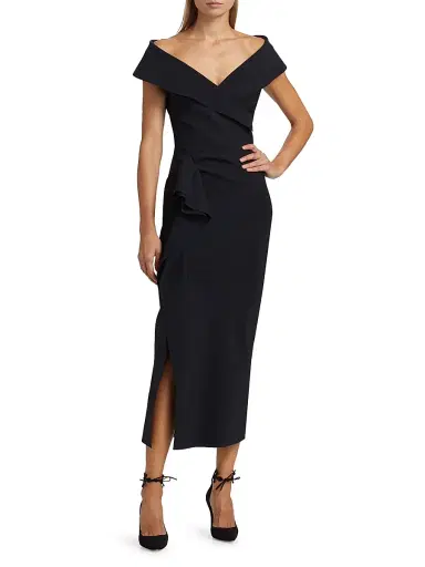 Chiara Boni La Petite Robe Women's Norshana Portrait-Neck Cocktail Dress - Black - Size 8 | Thumbnail 2 Chiara Boni La Petite Robe Women's Norshana Portrait-Neck Cocktail Dress - Black - Size 8 | Thumbnail 2
