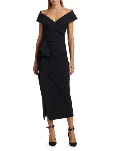 Chiara Boni La Petite Robe Women's Norshana Portrait-Neck Cocktail Dress - Black - Size 8 | Thumbnail 3 Chiara Boni La Petite Robe Women's Norshana Portrait-Neck Cocktail Dress - Black - Size 8 | Thumbnail 3