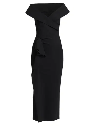 Chiara Boni La Petite Robe Women's Norshana Portrait-Neck Cocktail Dress - Black - Size 8 | Thumbnail 1 Chiara Boni La Petite Robe Women's Norshana Portrait-Neck Cocktail Dress - Black - Size 8 | Thumbnail 1