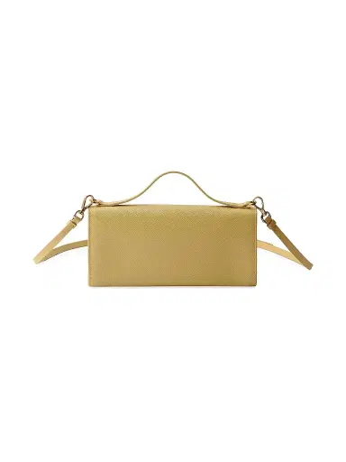 Prada Women's Saffiano Leather Wallet with Shoulder Strap - Yellow | Thumbnail 3 Prada Women's Saffiano Leather Wallet with Shoulder Strap - Yellow | Thumbnail 3