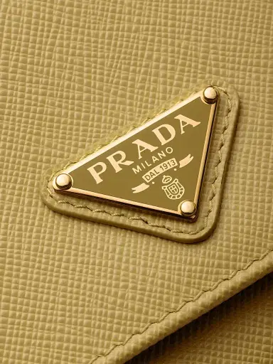 Prada Women's Saffiano Leather Wallet with Shoulder Strap - Yellow | Thumbnail 5 Prada Women's Saffiano Leather Wallet with Shoulder Strap - Yellow | Thumbnail 5