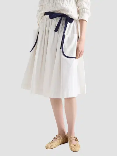 Prada Women's Slubbed Toile Skirt | Thumbnail 3 Prada Women's Slubbed Toile Skirt | Thumbnail 3