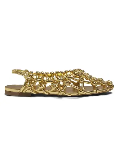 Odissì Women's Viviane Metallic Knot Woven Slingback Flat Sandals - Gold - Size 6 | Thumbnail 1 Odissì Women's Viviane Metallic Knot Woven Slingback Flat Sandals - Gold - Size 6 | Thumbnail 1