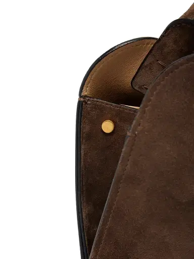 Versace Women's Suede Shoulder Bag - Taupe Gold | Thumbnail 7 Versace Women's Suede Shoulder Bag - Taupe Gold | Thumbnail 7