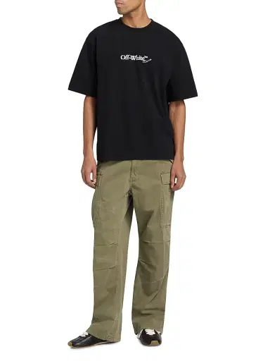 Off-White Men's Scribble Arr Skate Logo Cotton T-Shirt - Black White | Thumbnail 2 Off-White Men's Scribble Arr Skate Logo Cotton T-Shirt - Black White | Thumbnail 2