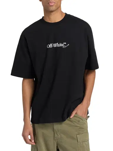 Off-White Men's Scribble Arr Skate Logo Cotton T-Shirt - Black White | Thumbnail 3 Off-White Men's Scribble Arr Skate Logo Cotton T-Shirt - Black White | Thumbnail 3
