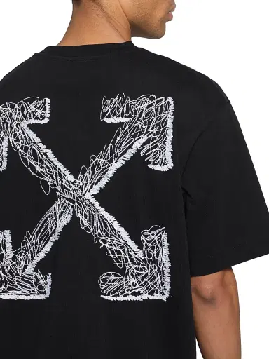 Off-White Men's Scribble Arr Skate Logo Cotton T-Shirt - Black White | Thumbnail 6 Off-White Men's Scribble Arr Skate Logo Cotton T-Shirt - Black White | Thumbnail 6