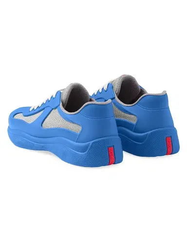 Prada Men's America's Cup Soft Rubber and Bike Fabric Sneakers - Blue | Thumbnail 3 Prada Men's America's Cup Soft Rubber and Bike Fabric Sneakers - Blue | Thumbnail 3