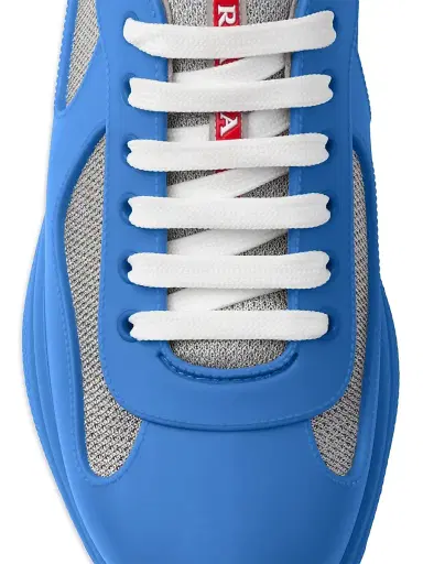 Prada Men's America's Cup Soft Rubber and Bike Fabric Sneakers - Blue | Thumbnail 4 Prada Men's America's Cup Soft Rubber and Bike Fabric Sneakers - Blue | Thumbnail 4