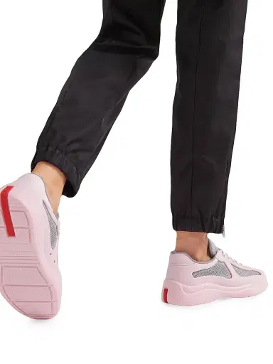 Prada Women's America's Cup Soft Rubber and Bike Fabric Sneakers - Pink | Thumbnail 2 Prada Women's America's Cup Soft Rubber and Bike Fabric Sneakers - Pink | Thumbnail 2