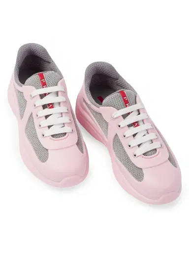 Prada Women's America's Cup Soft Rubber and Bike Fabric Sneakers - Pink | Thumbnail 3 Prada Women's America's Cup Soft Rubber and Bike Fabric Sneakers - Pink | Thumbnail 3