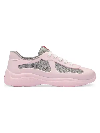 Prada Women's America's Cup Soft Rubber and Bike Fabric Sneakers - Pink | Thumbnail 1 Prada Women's America's Cup Soft Rubber and Bike Fabric Sneakers - Pink | Thumbnail 1