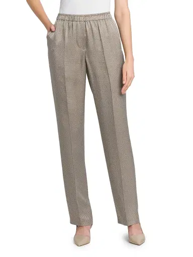Giorgio Armani Women's Micro Jacquard Elasticized Trousers - Mirage Gray - Size 2 | Thumbnail 3 Giorgio Armani Women's Micro Jacquard Elasticized Trousers - Mirage Gray - Size 2 | Thumbnail 3