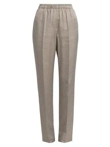 Giorgio Armani Women's Micro Jacquard Elasticized Trousers - Mirage Gray - Size 2 | Thumbnail 1 Giorgio Armani Women's Micro Jacquard Elasticized Trousers - Mirage Gray - Size 2 | Thumbnail 1