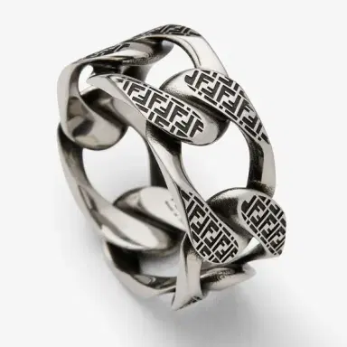 Fendi Ring with chain links and engraved FF details | Thumbnail 2 Fendi Ring with chain links and engraved FF details | Thumbnail 2