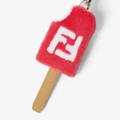 Fendi Bag charm made of red mink with white FF inlay | Thumbnail 3 Fendi Bag charm made of red mink with white FF inlay | Thumbnail 3