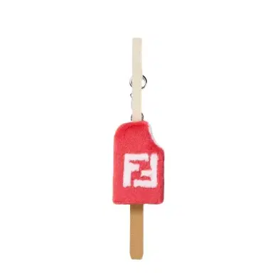 Fendi Bag charm made of red mink with white FF inlay | Thumbnail 1 Fendi Bag charm made of red mink with white FF inlay | Thumbnail 1