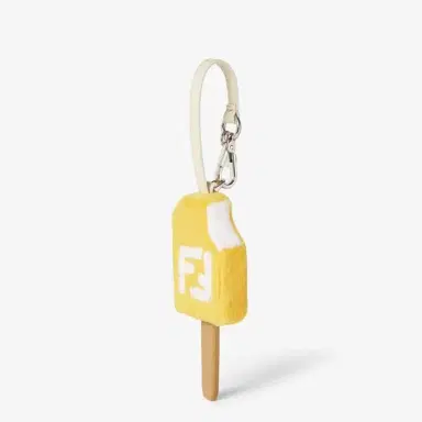 Fendi Bag charm made of yellow mink with white FF inlay | Thumbnail 2 Fendi Bag charm made of yellow mink with white FF inlay | Thumbnail 2