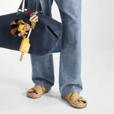 Fendi Bag charm made of yellow mink with white FF inlay | Thumbnail 4 Fendi Bag charm made of yellow mink with white FF inlay | Thumbnail 4