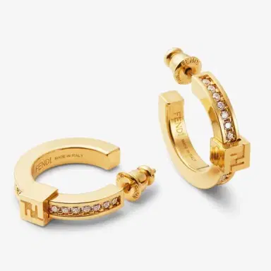 Fendi Small hoop earrings with FF logo | Thumbnail 2 Fendi Small hoop earrings with FF logo | Thumbnail 2