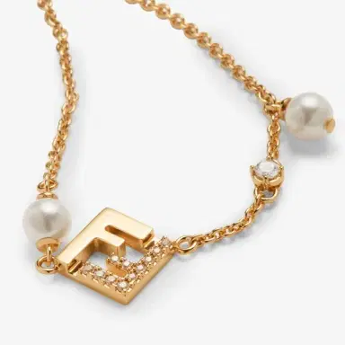 Fendi Fine chain bracelet with central FF logo detail | Thumbnail 3 Fendi Fine chain bracelet with central FF logo detail | Thumbnail 3