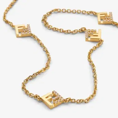Fendi Necklace with thin chain and cut-out FF motif | Thumbnail 2 Fendi Necklace with thin chain and cut-out FF motif | Thumbnail 2