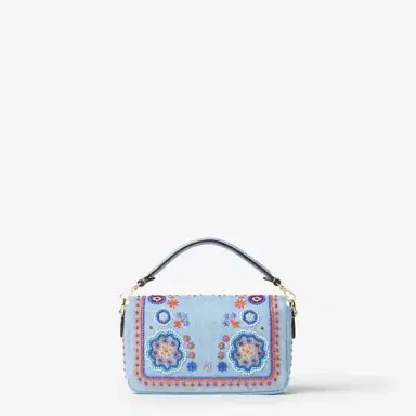 Fendi Iconic mini Baguette® bag made of organic cotton denim in | Thumbnail 3 Fendi Iconic mini Baguette® bag made of organic cotton denim in | Thumbnail 3