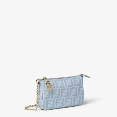 Fendi Tube Pouch made of FF denim in organic cotton with a light | Thumbnail 2 Fendi Tube Pouch made of FF denim in organic cotton with a light | Thumbnail 2