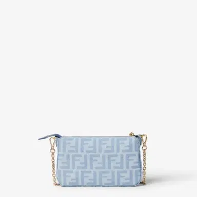 Fendi Tube Pouch made of FF denim in organic cotton with a light | Thumbnail 4 Fendi Tube Pouch made of FF denim in organic cotton with a light | Thumbnail 4