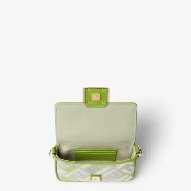 Fendi Iconic mini Baguette® bag, made from green canvas with | Thumbnail 5 Fendi Iconic mini Baguette® bag, made from green canvas with | Thumbnail 5