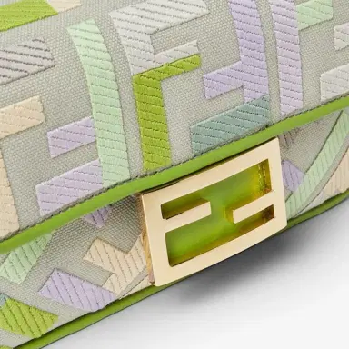Fendi Iconic mini Baguette® bag, made from green canvas with | Thumbnail 6 Fendi Iconic mini Baguette® bag, made from green canvas with | Thumbnail 6
