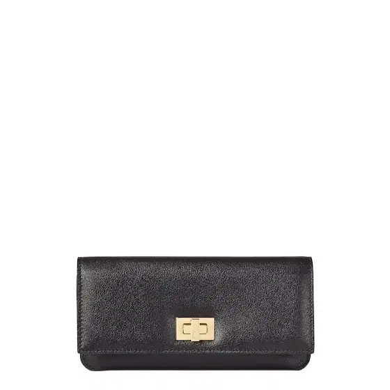 Way continental wallet with flap and twist lock Way continental wallet with flap and twist lock