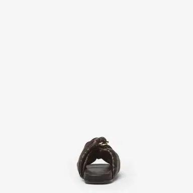 Fendi Padded double-band flat slides with decorative D-ring | Thumbnail 3 Fendi Padded double-band flat slides with decorative D-ring | Thumbnail 3