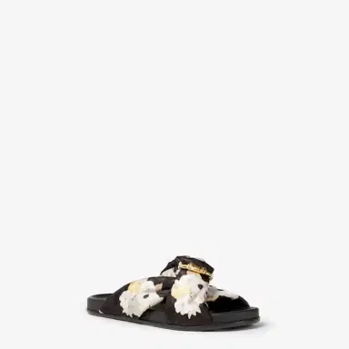 Fendi Padded double-band flat slides with decorative D-ring | Thumbnail 2 Fendi Padded double-band flat slides with decorative D-ring | Thumbnail 2