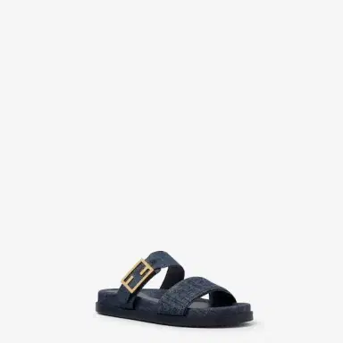 Fendi Double-band flat slides with FF Tube decorative buckle | Thumbnail 2 Fendi Double-band flat slides with FF Tube decorative buckle | Thumbnail 2