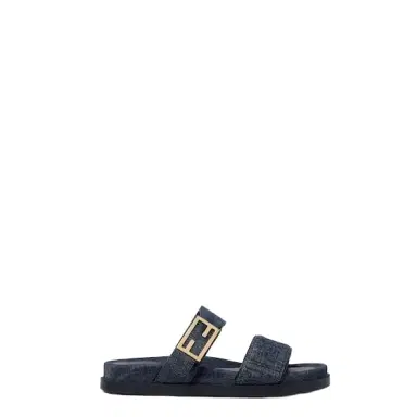 Fendi Double-band flat slides with FF Tube decorative buckle | Thumbnail 1 Fendi Double-band flat slides with FF Tube decorative buckle | Thumbnail 1