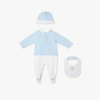 Fendi Light blue jersey baby set with white trousers | Thumbnail 2 Fendi Light blue jersey baby set with white trousers | Thumbnail 2