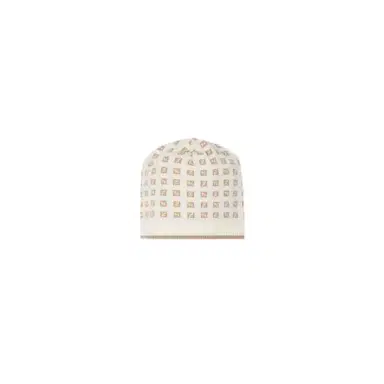 Fendi Baby hat in a cream cotton and cashmere knit with all-over | Thumbnail 1 Fendi Baby hat in a cream cotton and cashmere knit with all-over | Thumbnail 1