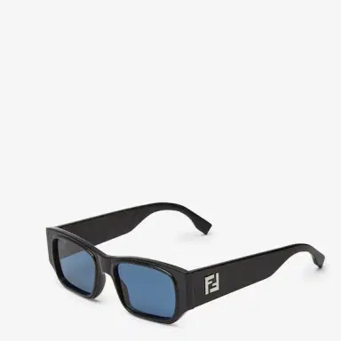 Fendi FF Squared rectangular glasses, made of black FF acetate | Thumbnail 2 Fendi FF Squared rectangular glasses, made of black FF acetate | Thumbnail 2