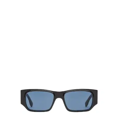Fendi FF Squared rectangular glasses, made of black FF acetate | Thumbnail 1 Fendi FF Squared rectangular glasses, made of black FF acetate | Thumbnail 1